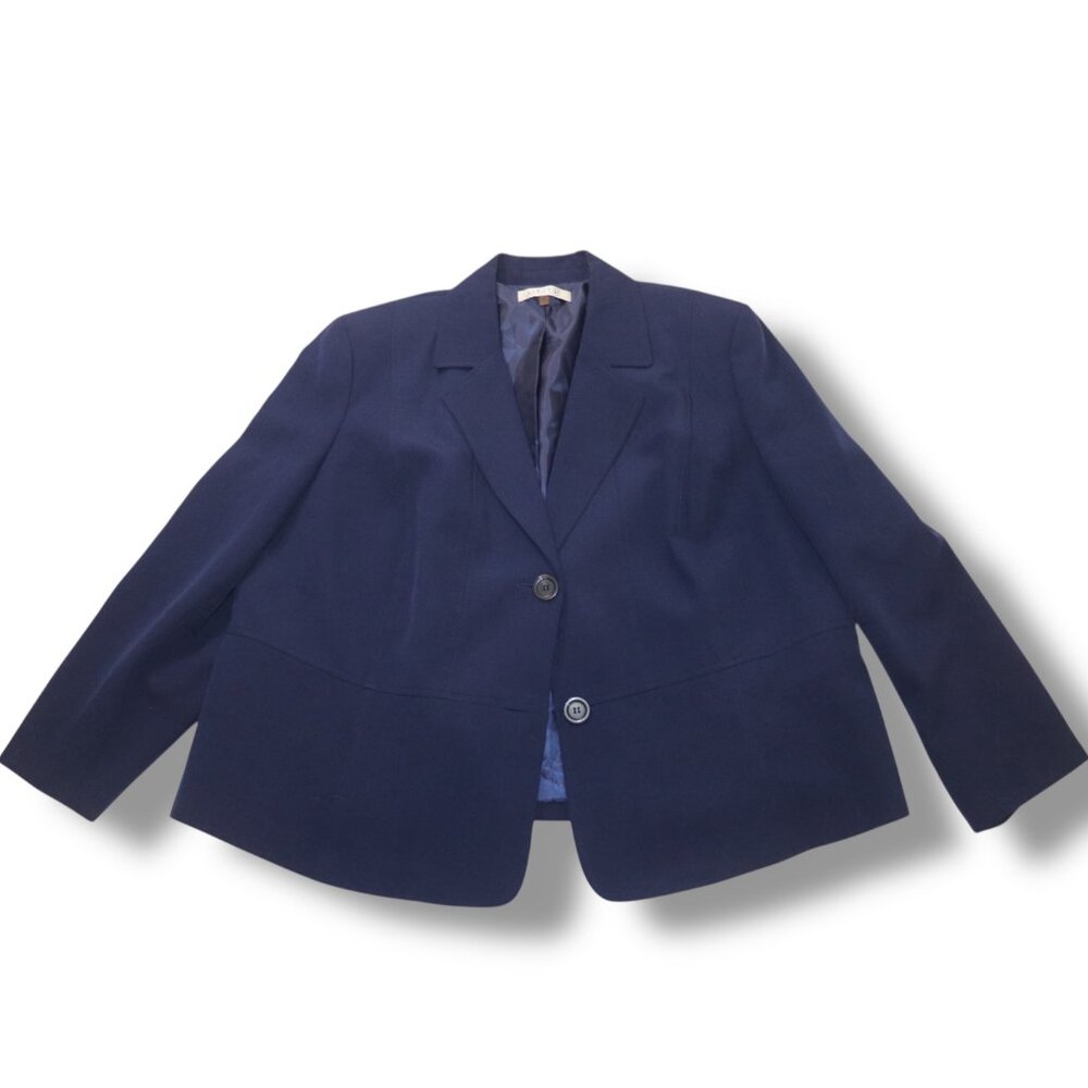 Kasper Womens Work Blazer Navy Blue Size 24W